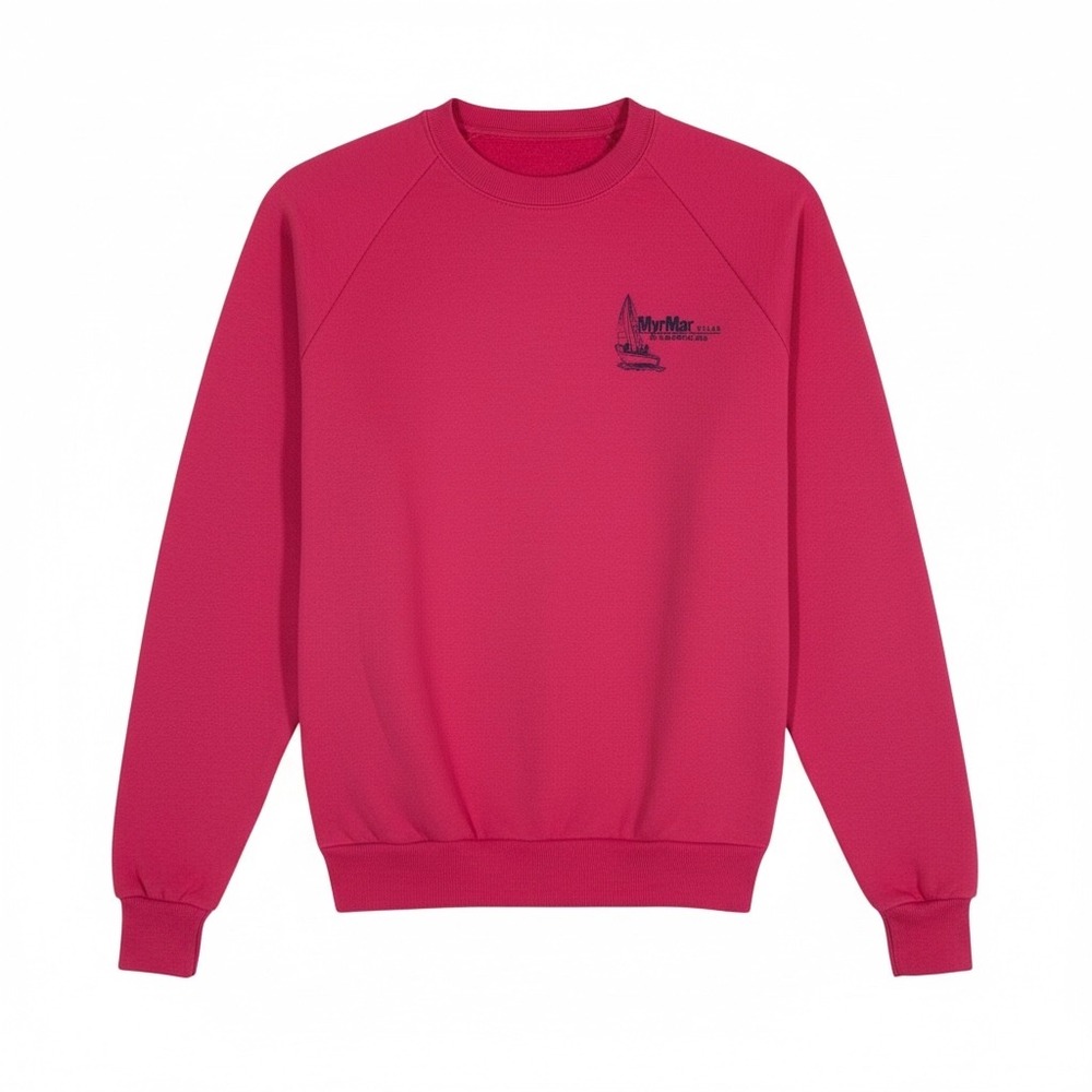 Jerzees Pink Sweatshirt Vintage‎ MyrMar Villas Lake Mille Lacs Graphic Crew Neck